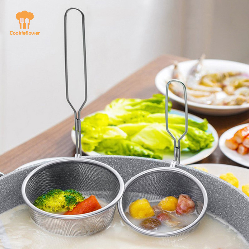 Ckfr 1 PC สแตนเลส French Fries ทอดกรองช้อนหม้อร้อนกระชอนกรองใหม่