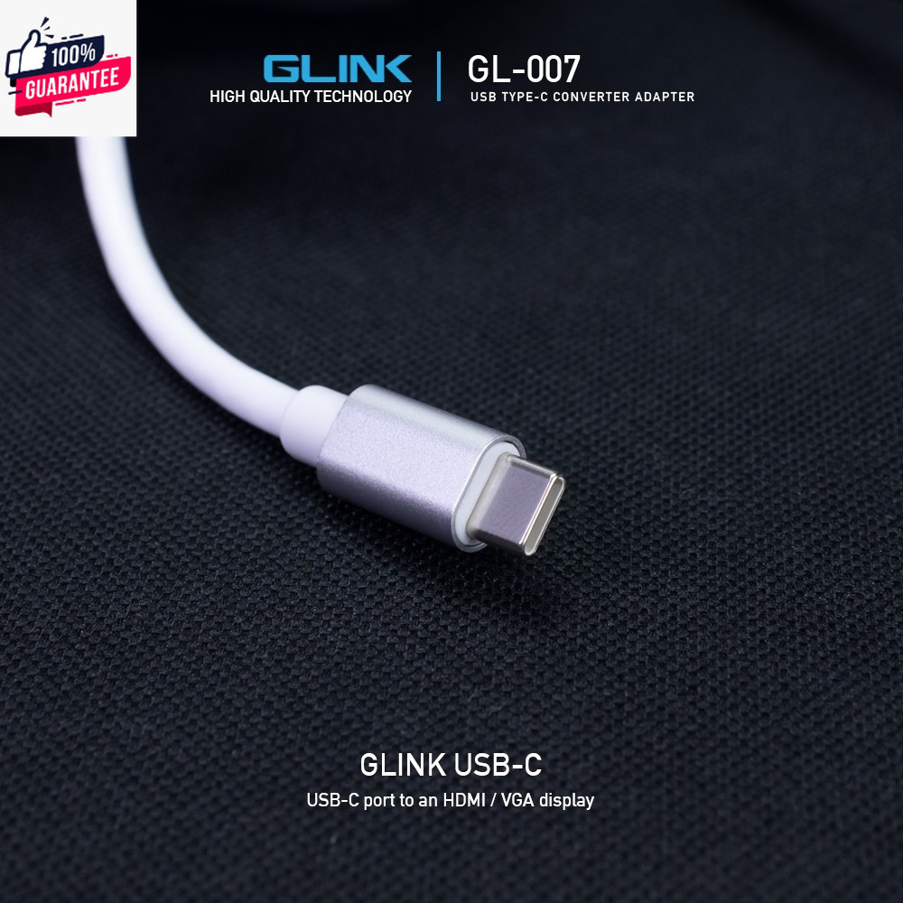 GLINK GL007A,GL007B,GL007Cอุปกรณ์แปลงสัญญาณ TYPE C TO HDMI /TYPE C TO VGA / TYPE C TO HDMI + USB 3.0