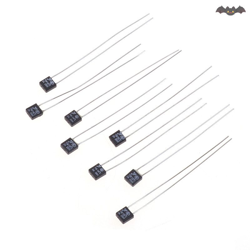[PE] 10 ชิ้นสีดําสแควร์พัดลมมอเตอร์ 2A 250V ฟิวส์ความร้อน LED Fues 115 120 125 130 135 140 145 150 องศาอุณหภูมิสวิทช์ TH