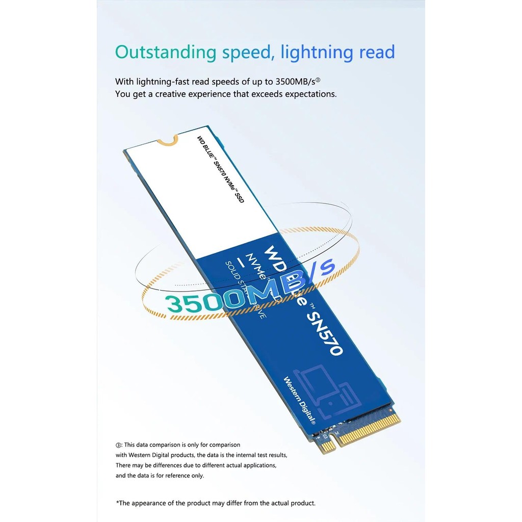 Western Digital WD Blue SN580 NVMe 1TB 500GB 250GB SSD M.2 2280 ไดรฟ์ Solid State ภายในสําหรับแล็ปท็