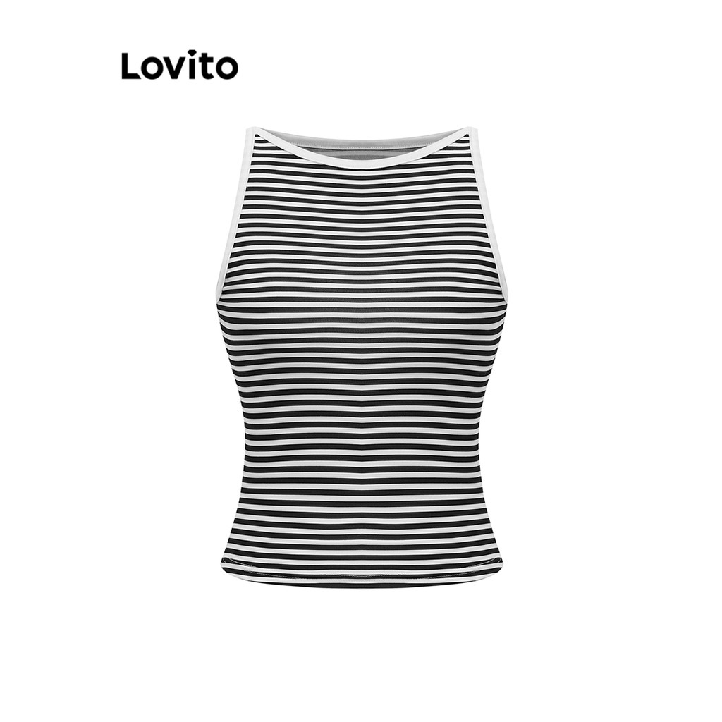Lovito เสื้อกล้ามลำลองลายทางสำหรับผู้หญิง L99ED984