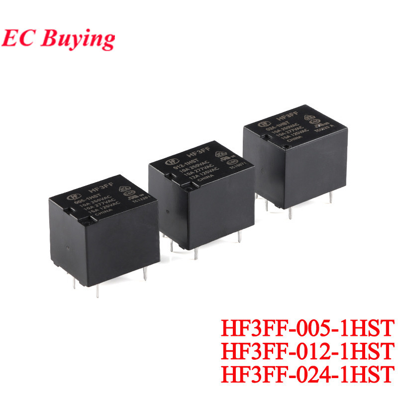 2 ชิ้น/1 ชิ้น HF3FF/005-1HST 012-1HST 024-1HST JQC-3FF/024-1HST(555) 5VDC 12VDC 24VDC DC 5V 12V 24V 