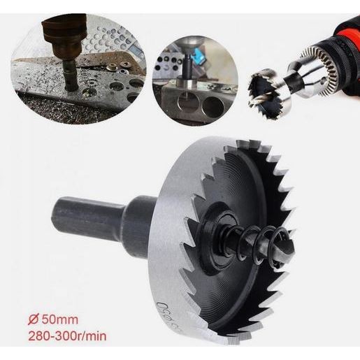1ชิ้น โฮลซอ ไฮสปีด HSS เจาะแผ่นเหล็ก อลูมิเนียม สแตนเลส ขนาด 50 มม. Hole Saw Hi Speed Size 50 MM.