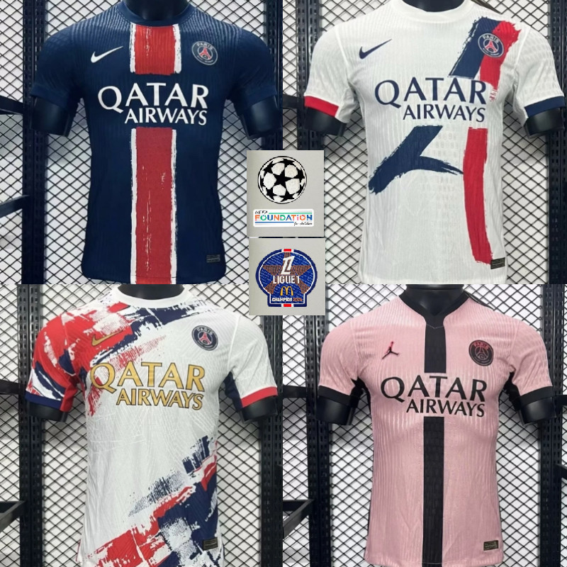 Top QualityPlayer Version 24/25 PSG Home Away เสื้อกีฬาฟุตบอลคุณภาพสูง 3rd S-2XL