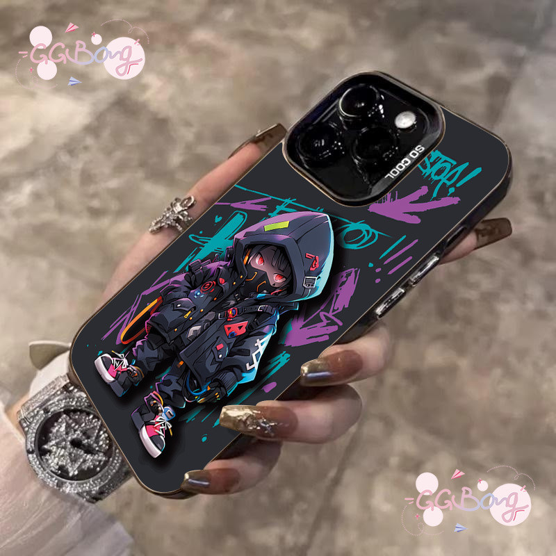 ภาพวาดสีน้ำมันคู่รัก เด็กชายมังกรสุดเท่ ปกหรูหรา เคสไอโฟน13 11 15 XR 12 14 Pro Max 7Plus X XS Max 7 8 15 14 Plus SE เคส