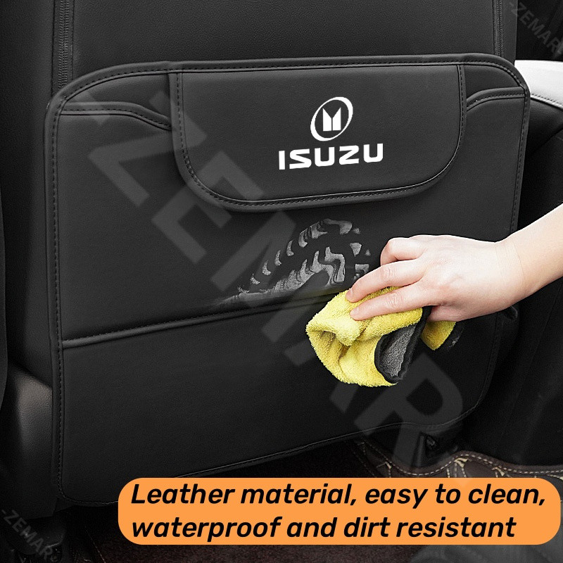 Isuzu แผ่นกันเปื้อนด้านหลังเบาะรถยนต์ แผ่นป้องกันการเตะ วัสดุพียู ป้องกันสิ่งสกปรก ป้องกันการสึกหรอ ISUZU Panther Elf Traga Dmax Mux Trooper MU7 TFR Crosswind Panther - รูปที่ 3