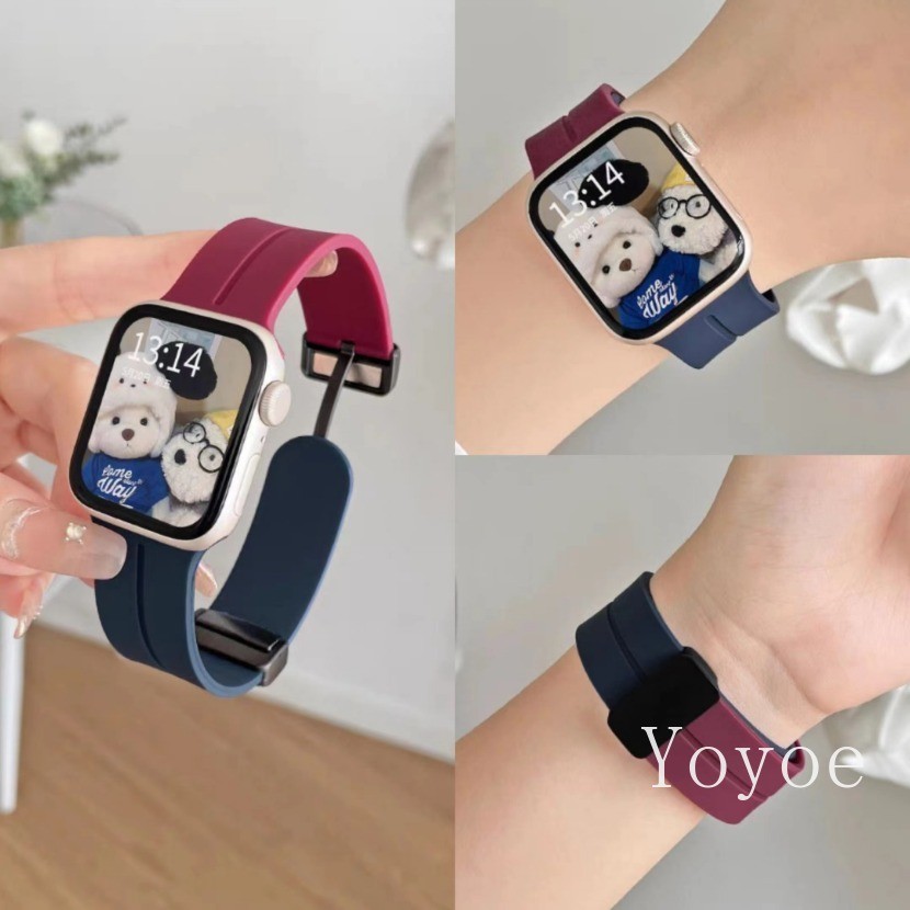 สายสปอร์ตสําหรับ แอปเปิล ดู ชุด 10 46 มม.44 มม.40 มม.45 มม.41 มม.49 มม.42 มม.38 มม.44 มม.สร้อยข้อมือซิลิโคน ฉันดู ชุด 9 8 7 กับ 6 5 4 พิเศษ 2