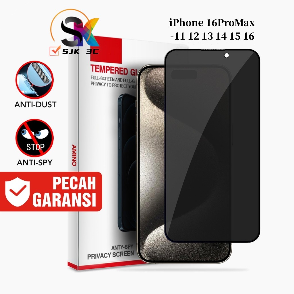 ฟิล์มกระจกนิรภัยกันฝุ่น ป้องกันความเป็นส่วนตัว Anti Spy สําหรับ iPhone 16 15 14 13 12 11 Pro Max X XR XSMAX 12 13 Mini 7 8 Plus
