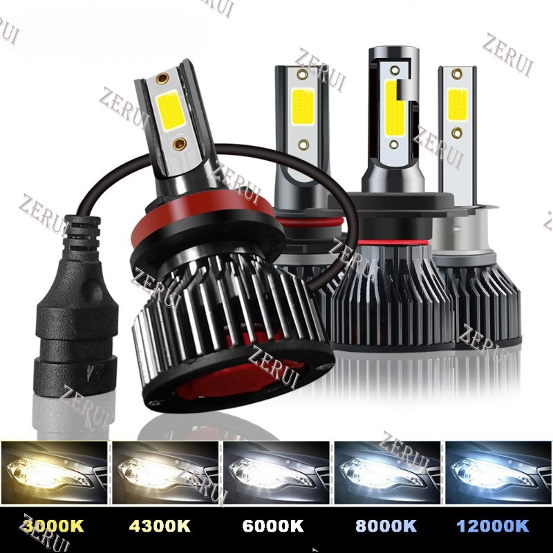 Zr สําหรับ 1 คู่ H7 H4 LED ไฟหน้ารถหลอดไฟ 4300 K 6000 K 3000 K 8000 K 12000 K หมอก H11 H1 H3 9005 Hb