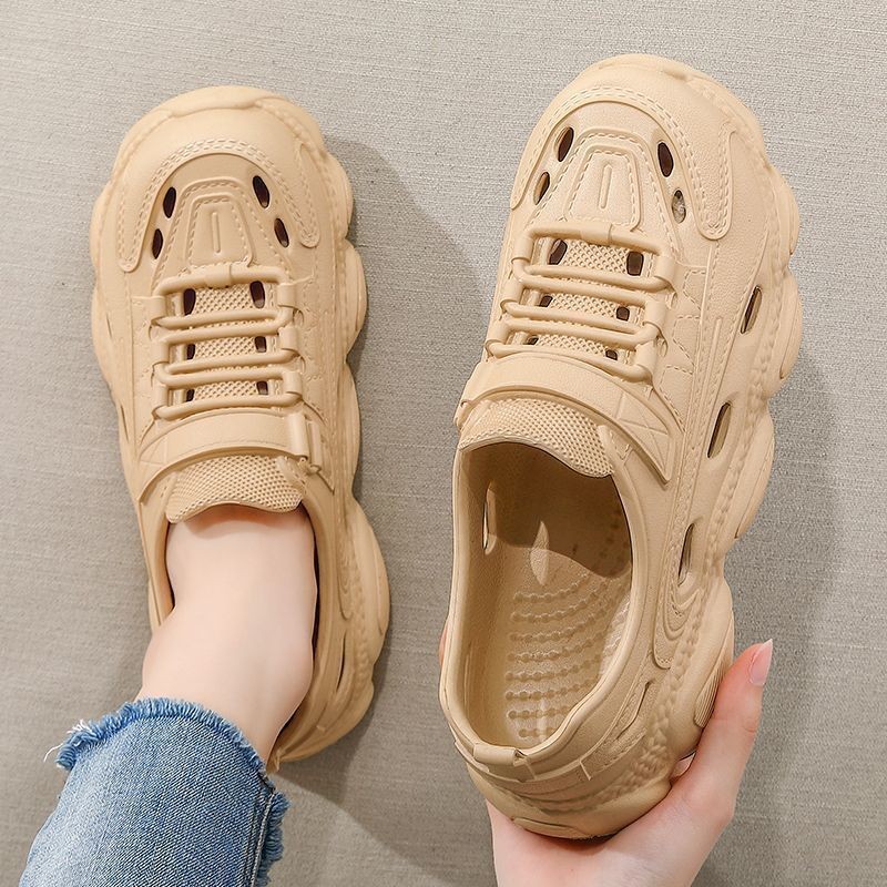รองเท้าแตะผู้ชายคุณภาพสูง EVA หนา Soled รองเท้าแตะ Hollow Design ตกปลากลางแจ้ง Wading Anti-Slip สวมใส่ @-