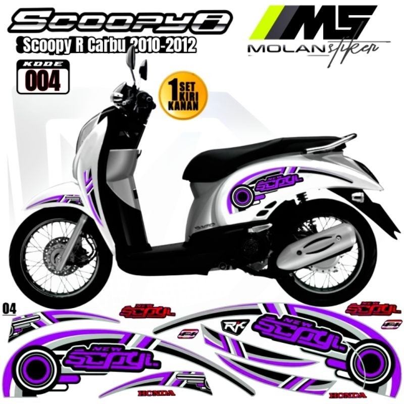 Scoopy R Carbu Variation Striping สติกเกอร์รูปลอก 2010-2012 Retro | Decal Sticker Striping Thai Variations