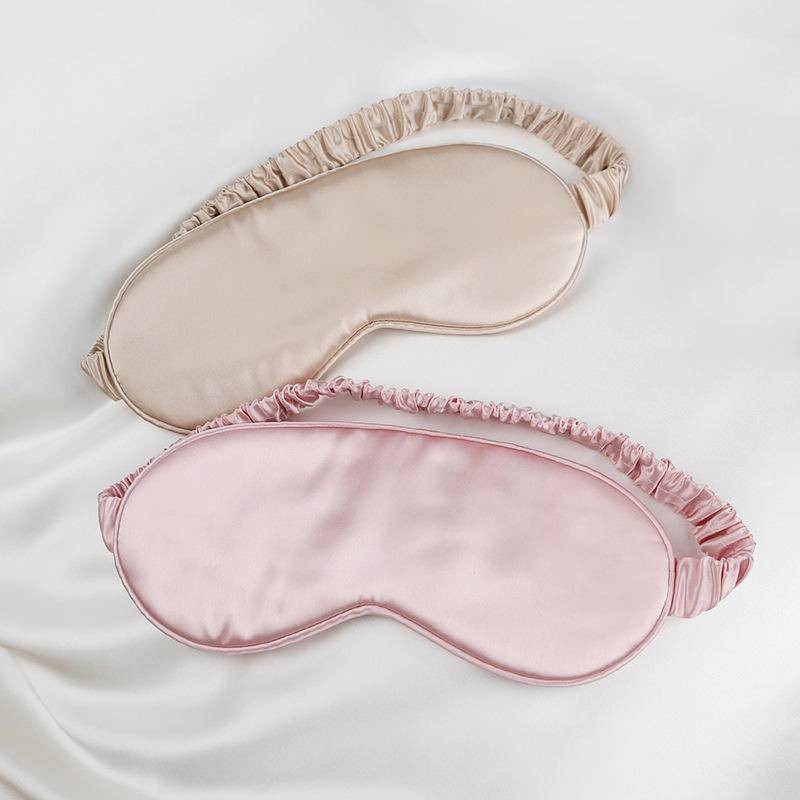 100% Mulberry Silk eye patch 22 Momme Slip Fabric Pure Silk Travel Eyemask Sleep eye mask Uni-sex 12 สี Silk Fillings
