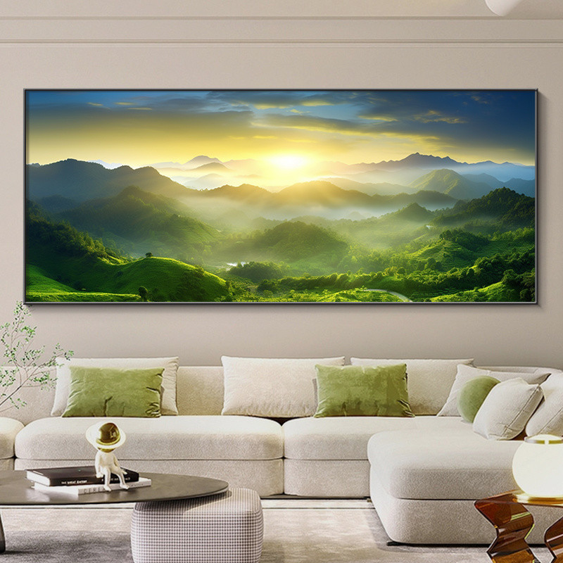 ภาพวาดตกแต่งพระอาทิตย์ขึ้นด้านตะวันออก, ห้องนั่งเล่น, โซฟา, ผนัง, พื้นหลัง, ภาพวาด, ทิวทัศน์พระอาทิตย์ขึ้น, จิตรกรรมฝาผน