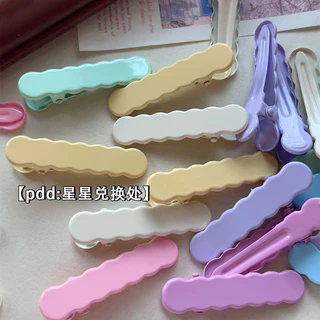 [คลังสินค้าพร้อม 100 ชิ้น] คลิปปากเป็ดสีเงา 5 ซม. กิ๊บติดผม diy Macaron กิ๊บติดผมไม่มีรอยต่อคลิปแบนตกแต่ง Handmade Hairpin วัสดุ