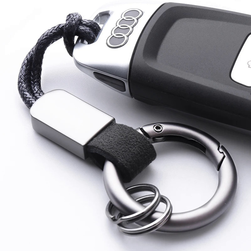 Leather Car Key Keychain Pendant Keychain Simplicity high-grade Car Key Ring Rope Pendant Keychain H