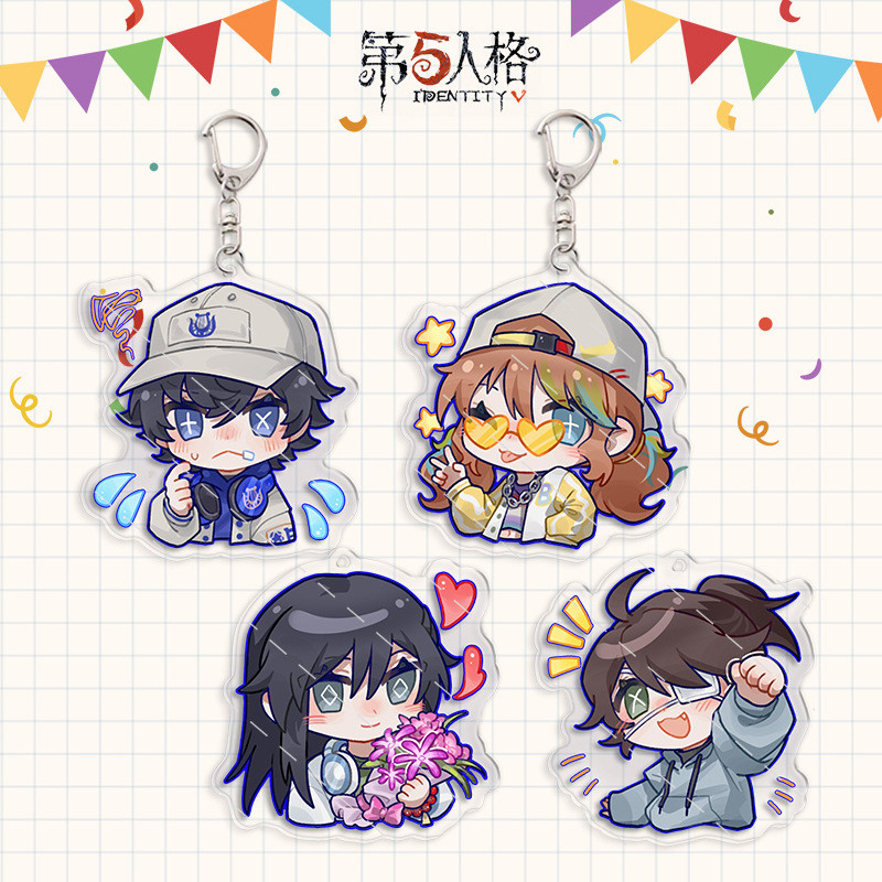 Identity V อะนิเมะ KeyChain Nabe Saboda Qi Shiyi Luca Balsa ผู้ชายพวงกุญแจสําหรับผู้หญิงแฟชั่นรูปอะคริลิคพวงกุญแจจี้ของขวัญ