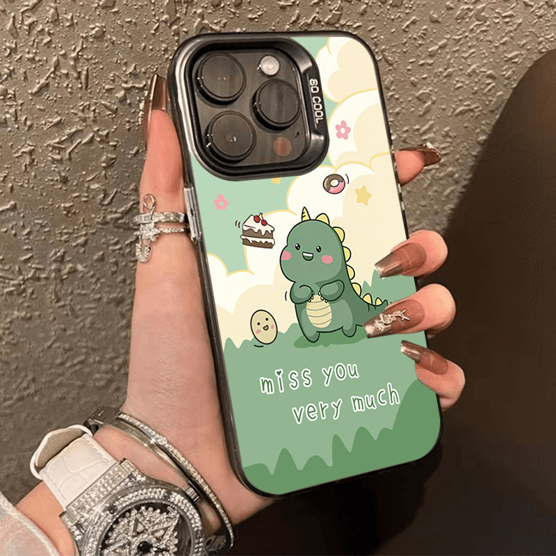 เคสโทรศัพท์แอปเปิ้ล ทนต่อสิ่งสกปรก 11 12 13 14 15 Pro Max XS X XR 7 8 14Plus ป้องกันการชนกันคิดถึงไดโนเสาร์น้อยของคุ