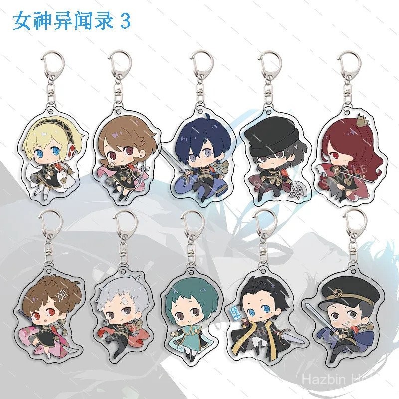 PERSONA3แบบพกพาอะนิเมะพวงกุญแจผู้หญิง makoto YUKI Shiomi kotone อะคริลิค Key CHAIN Man P3P Key Ring กระเป๋าจี้เครื่องประดับ Gift