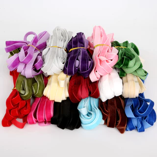 5 หลา 10 มม.สีทึบกํามะหยี่ริบบิ้นไม่ยืดหยุ่นลูกไม้ริบบิ้นสําหรับ ทําเอง เย็บเสื้อผ้าอุปกรณ์ตกแต่งงานฝีมือ ทําเอง
