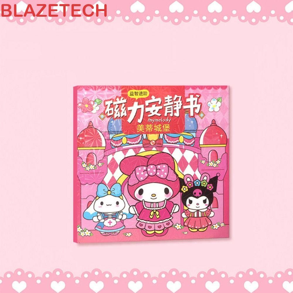 Blazetech แม่เหล็กเงียบหนังสือ,กระดาษทําด้วยมือ Kuromi สติกเกอร์หนังสือ, Kawaii 3D การ์ตูนของเล่น DIY เด็ก Busy หนังสือของเล่นสาว