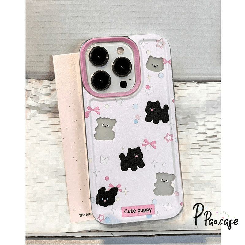 ลูกสุนัขน่ารักโบว์ TPU อ่อนเข้ากันได้ เคสไอโฟน 13 11 15 รูปที่ 7