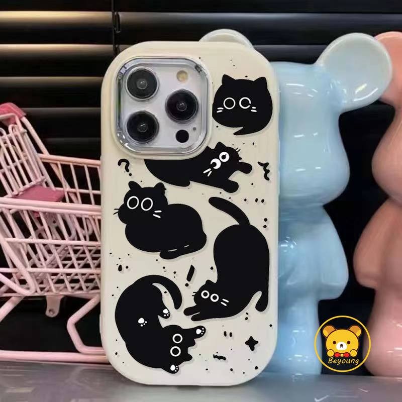 ตลกแมวดําน่ารักเคสโทรศัพท์สําหรับvivo Y20 Y20i Y20S Y20T Y20A Y12S Y12A Y11S Y17 Y15 Y13 Y12 Y11 201
