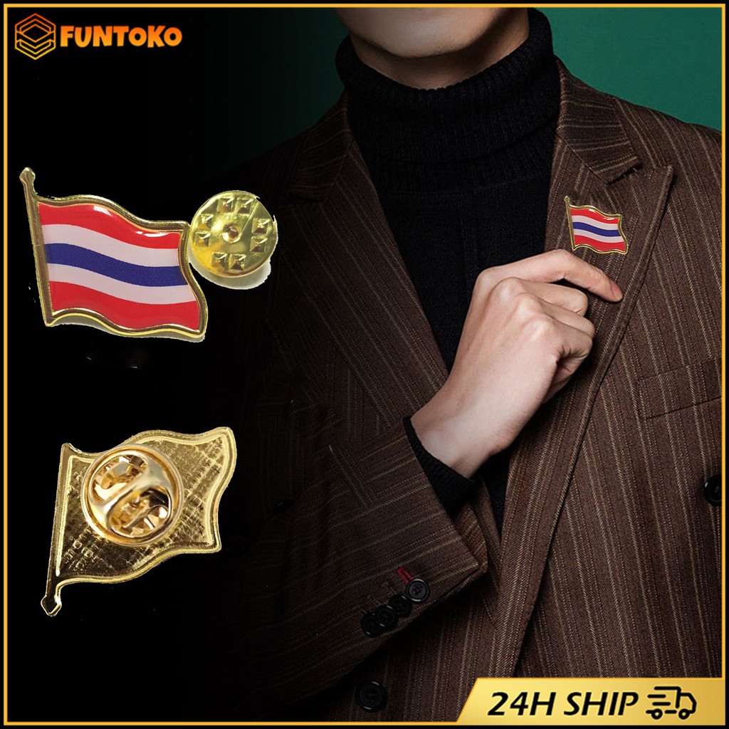 เข็มกลัดคริสตัลอัลลอยลายธงชาติไทย (Thai Flag Crystal Alloy Badge)