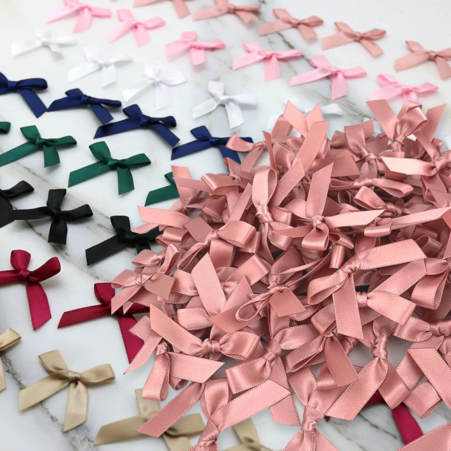 50/200 ชิ้นของโบว์ริบบิ้นขนาดเล็กกว้าง 4 ซม.สีต่างๆโบว์น่ารักและนุ่มอุปกรณ์เย็บผ้าใช้สําหรับบรรจุภัณฑ์เบเกอรี่ดอกไม้งานแต่งงานคริสต์มาสตกแต่งงานเลี้ยงวันเกิด