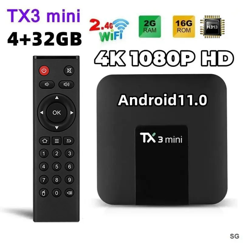 Original TX3 Mini Android 11.0 ALLWINNER H313S WIFI 5g 4K TX3กล่องทีวีสมาร์ท H.265 1G 8G TX6 tvbox n