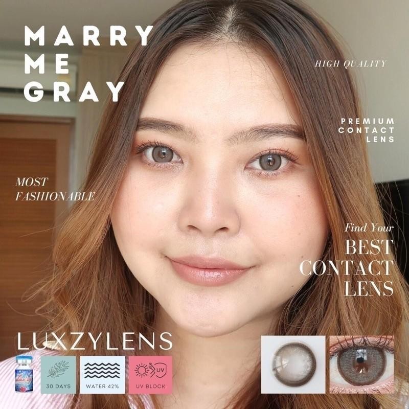 คอนแทคเลนส์[กลาง] Marry Me Brown / Gray (Luxzylens) ☁️ มี อย.ไทย - รูปที่ 4