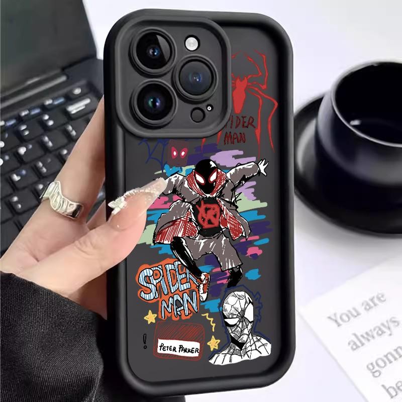 เหมาะสำหรับ VIVO V29 Pro V27 V25 5G V25e S17 S17t T1x 4G U10 U3x กรณีโทรศัพท์ที่ดูดีเคส Simple Spide