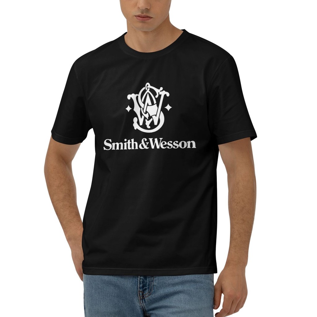 เสื้อยืดผ้าฝ้ายยอดนิยม Smith & Wesson Firearms สําหรับผู้ชาย