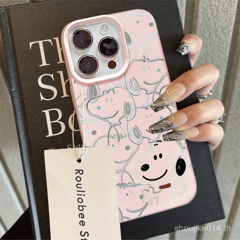 หน้าจอเต็มรูปแบบ Snoopy เหมาะสำหรับ iPhone 7 plus/8 PLUS/x/xr/xs MAX และ Pro Series-เคสป้องกันแบบกำหนดเองเก๋