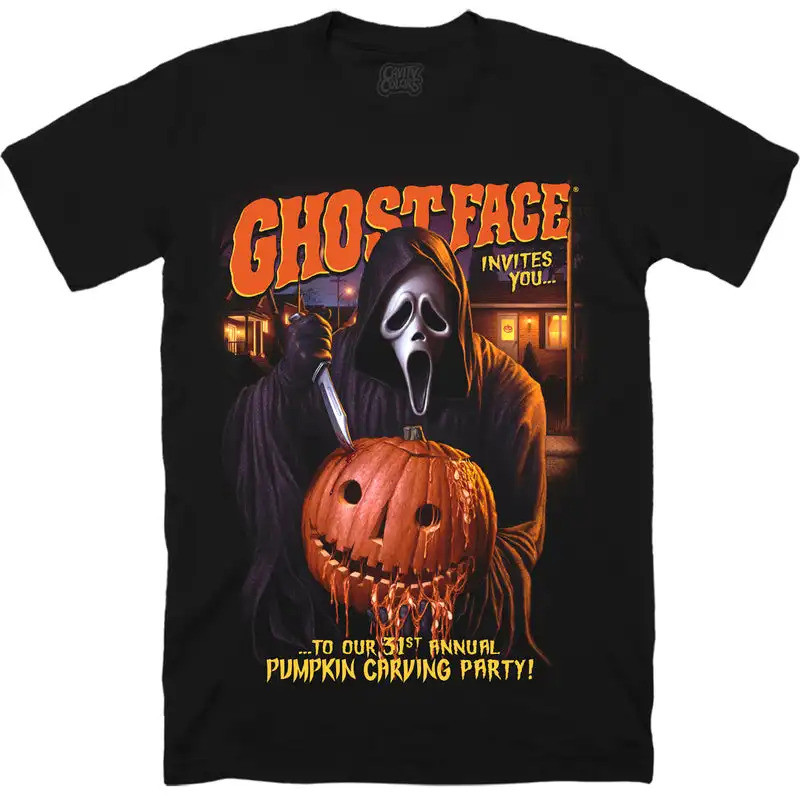 เสื้อยืดแฟชั่น Ghost Face Halloween Party-เสื้อกราฟิกที่น่ากลัว