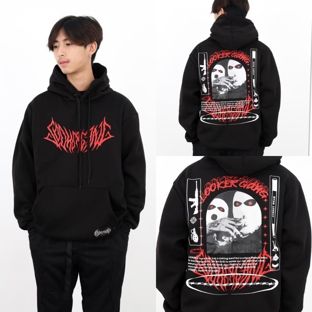 เสื้อแขนยาว LOOKER 390 #001 Graphic LOOKER Hoodie ใส่ขับรถ ออกทริป เล่นกีฬาได้ วัสดุเส้นใยโพลีเอสเตอร์ ลายสวยผ้าดี M-3XL