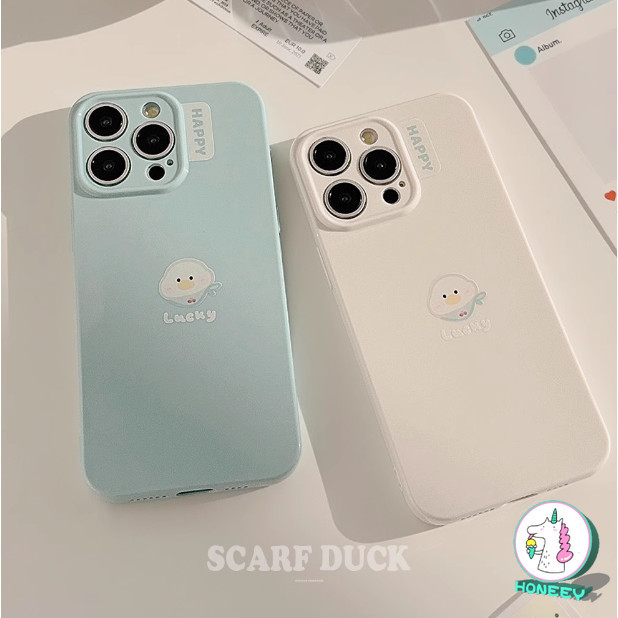 น่ารักการ์ตูนเป็ดเต็มเลนส์ป้องกันเคสโทรศัพท์สําหรับiphone 11 15 16 Pro Max 13 14 12 Promax 16plus Anti-fall Soft TPUปกหลัง