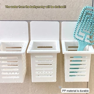 ต่อย-ฟรี ชั้นเก็บของติดผนัง - ที่เก็บแปรงสีฟันยาสีฟัน - ตะกร้าท่อระบายน้ําบนโต๊ะอาหารตะกร้าเก็บของใช้ในครัวเรือน