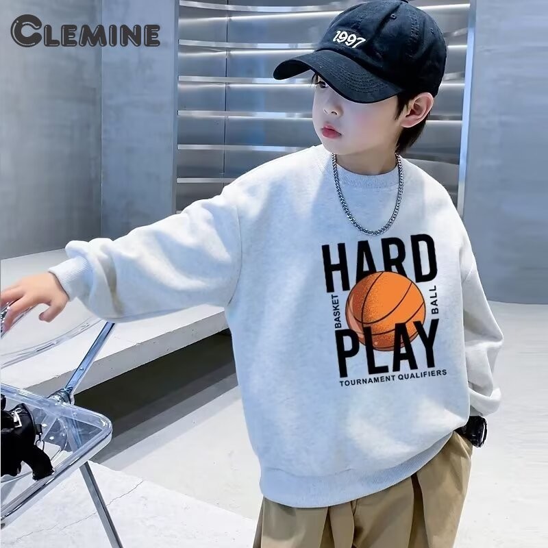 Clemine เสื้อยืดแขนยาวเด็กเสื้อกันหนาวเด็กผู้ชาย