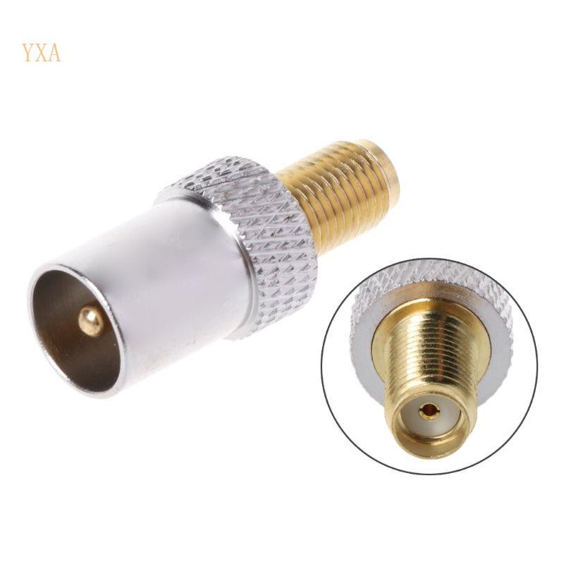 Yxa SMA Female Jack To TV IEC Male Plug Coaxial Adapter RF Connector ชุบนิกเกิล