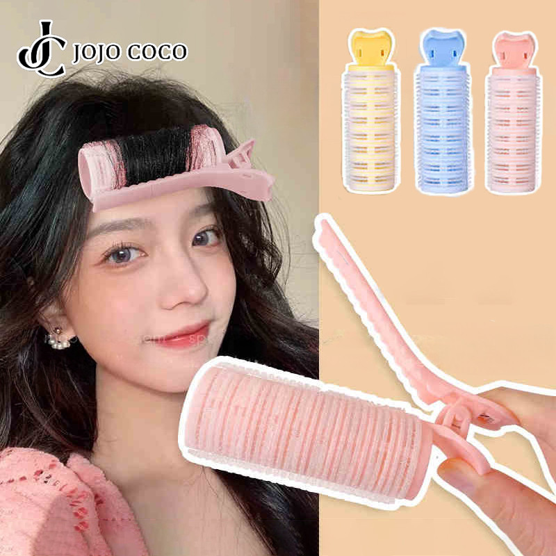 Jojo COCO Bangs Clip Curling Barrel Fluffy จัดแต่งทรงผมคลิปผมหน้าผากแปดตัวอักษร Air Bangs สําหรับผู้หญิงสาว