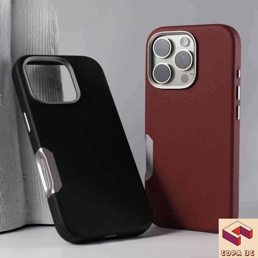 [เคสแข็งหนัง/คุณภาพสูง/สีแดง] ปลอกเข้ากันได้กับเคส iphone 16 pro max plus