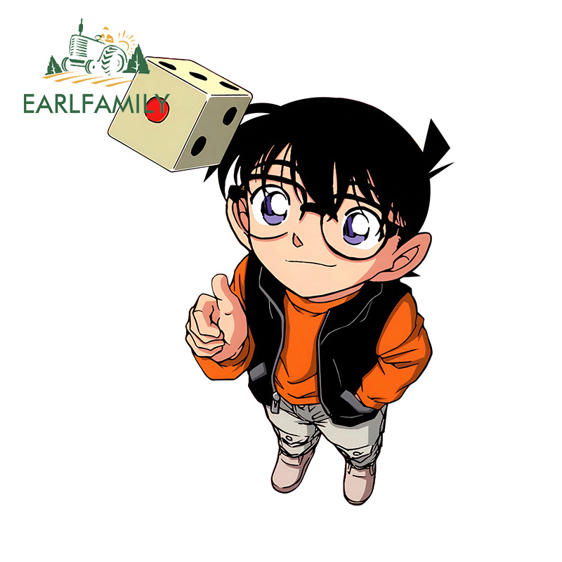 Earlfamily 13 ซม.นักสืบ Conan สติกเกอร์รถกระเป๋าเดินทางสเก็ตบอร์ดรถจักรยานยนต์ไวนิลกันน้ํา Decal ที่น่าสนใจ Scratch-Proof รถประตู Protector