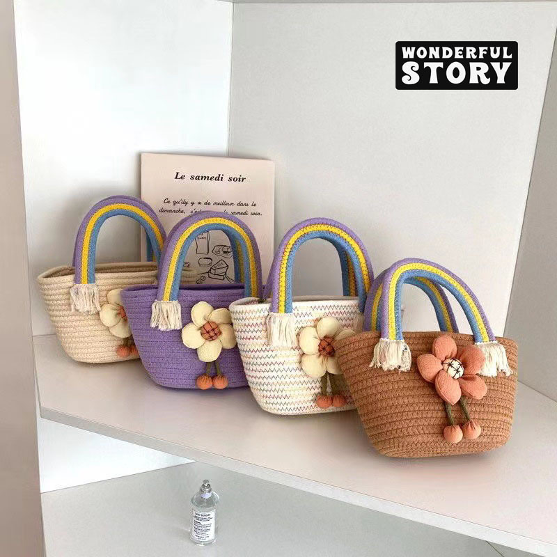 【พร้อมส่ง】wonderful story 
 กระเป๋าสะพายข้าง กระเป๋าถือ กระเป๋าผู้หญิง กระเป๋าสาน