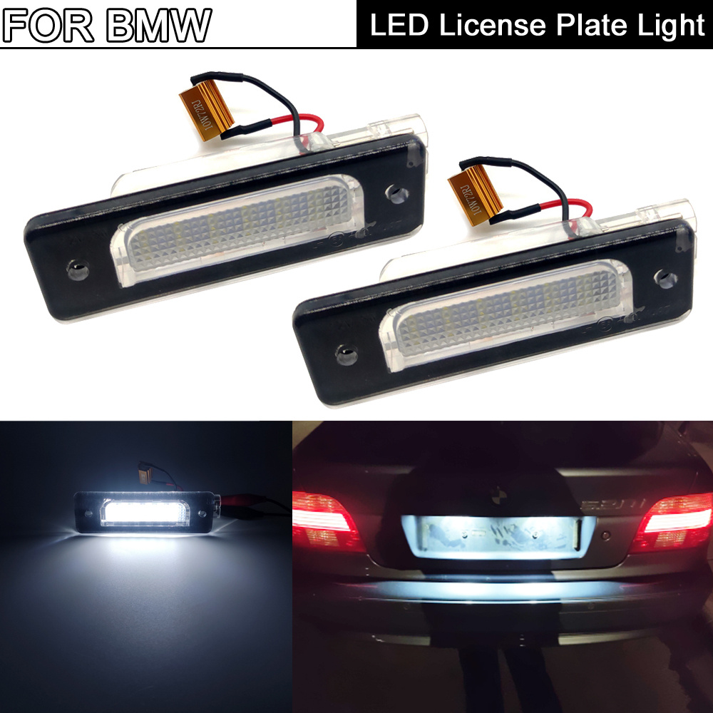 2 ชิ้นข้อผิดพลาดฟรีไฟ LED ป้ายทะเบียนจํานวนโคมไฟสําหรับ BMW 5-series E34 518i 520i 525i 7-series E32 730i 740i 750i