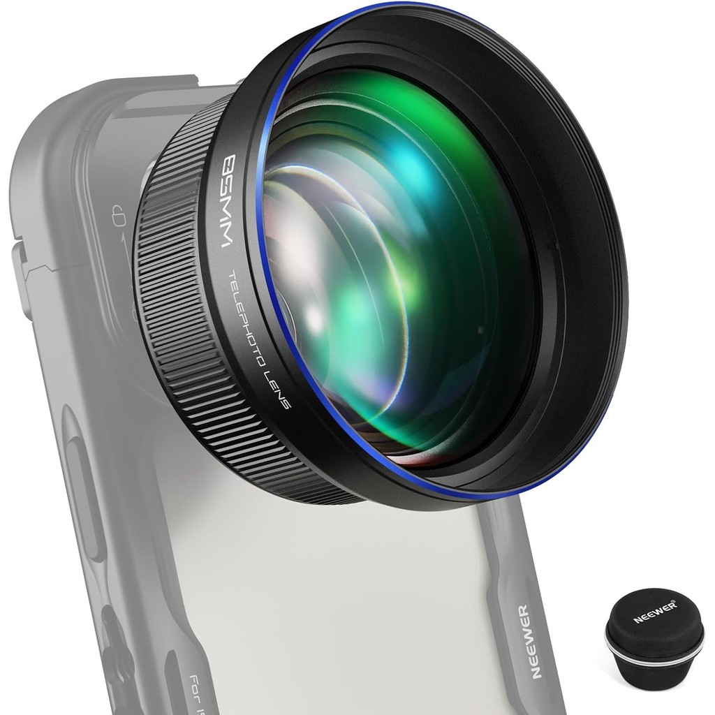 Neewer เลนส์เทเลโฟโต้ HD 85 มม.สําหรับกรงโทรศัพท์พร้อมด้ายเลนส์ 17 มม., LS-59