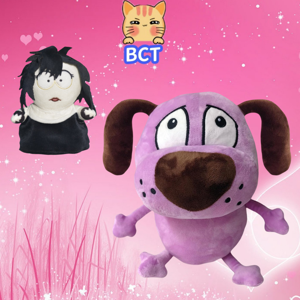 Bct Cowardly สุนัข COURAGE ของเล่นตุ๊กตา Kawaii สีม่วง หมี Plush นุ่ม 30 ซม. หมอนเด็ก ของขวัญวันเกิด คริสต์มาส
