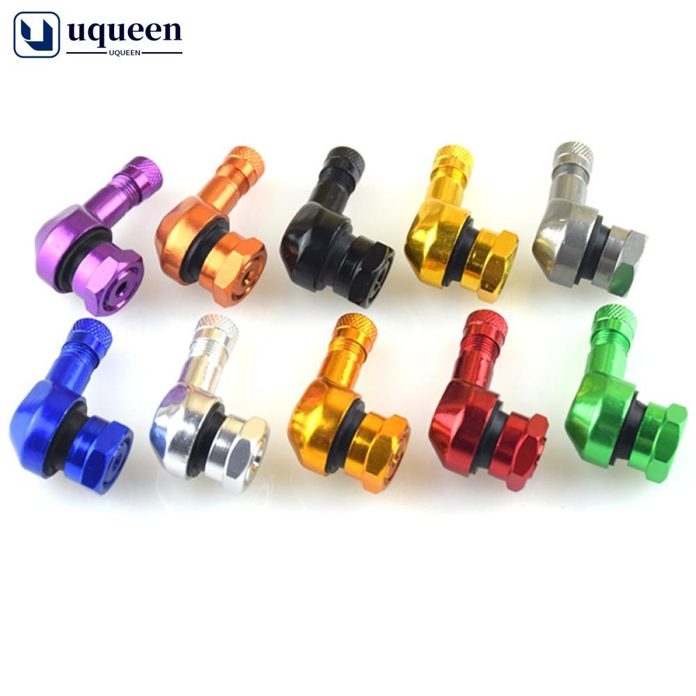 Uqueen CNC อลูมิเนียมรถจักรยานยนต์ข้อศอกขอบ 90 องศาวาล์วมุมรถมอเตอร์ไซด์ล้อยาง Tubeless วาล์ว Stems สําหรับขอบล้ออะไหล่ E7F4