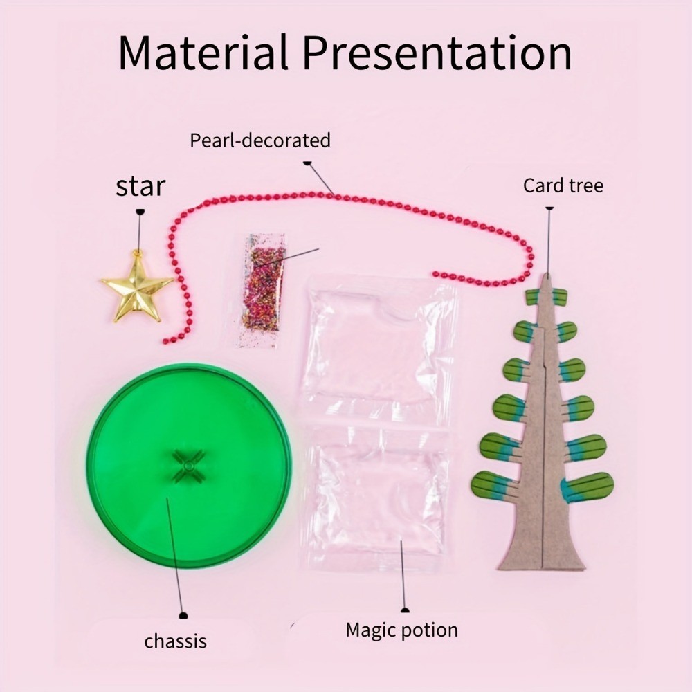 ต้นไม้กระดาษปลูกวิเศษ-ของเล่นต้นคริสต์มาสคริสตัล ทําเอง, ของขวัญสร้างสรรค์บานน้ําสําหรับเด็กคริสต์มาสเด็ก - รูปที่ 7