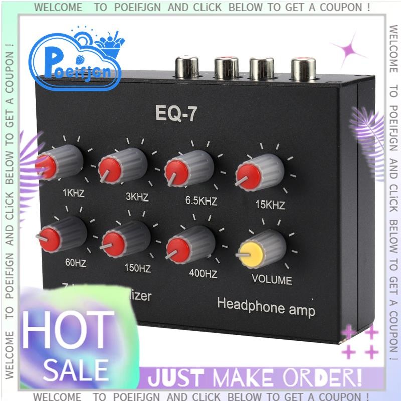 EQ-7 เครื่องเสียงรถยนต์ชุดหูฟังเครื่องขยายเสียง 2 ช่องผสมเสียง Equalizer