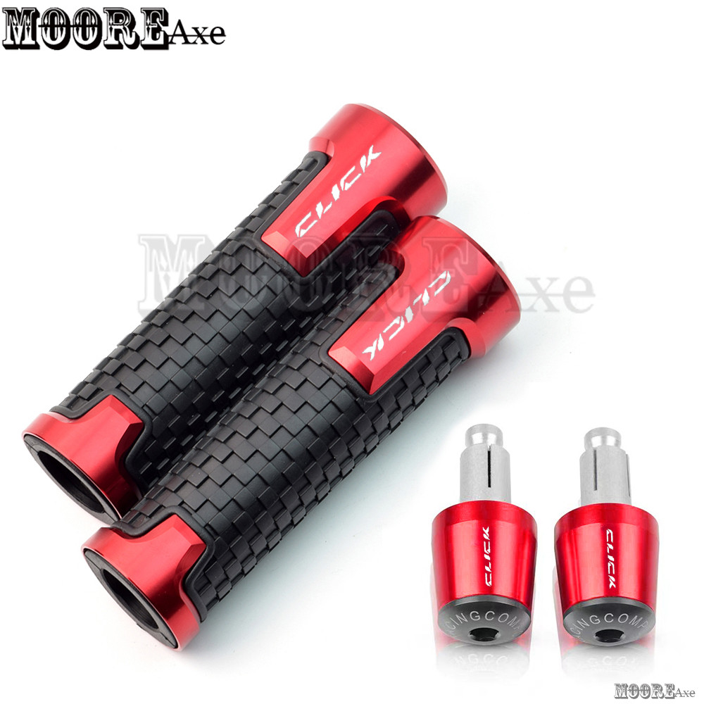 ร้อน! Mooreaxe สําหรับ Honda Click 150i 125i 160 V1 V2 V3 V4 Click160 ABS CBS STD อุปกรณ์เสริมรถจักรยานยนต์ Handlebar Grips พร้อมปลาย CNC Alloy 7/8 บาร์ End Plug SBDTZ